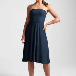 Beyond Yoga Featherweight Strapless Dress Nocturnal Navy Small Athletic Outdoors